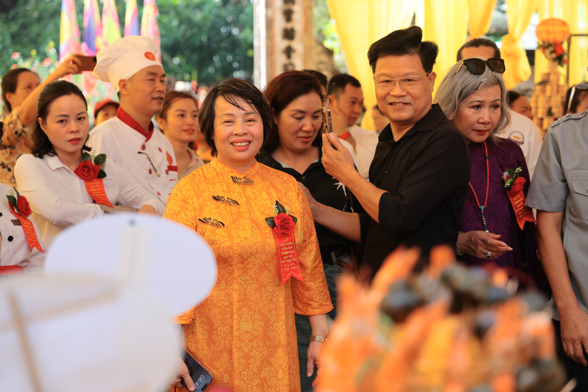 Nghệ nhân Lê Thị Thiết, Chủ tịch Hiệp hội Văn hóa ẩm thực tỉnh Ninh Bình cho biết rất xúc động và tự hào khi tham dự lễ hội rất ý nghĩa này.