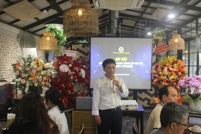Ông Bùi Nguyên Hùng, Chủ tịch Hiệp hội Sáng tạo và Bản quyền tác giả Việt Nam phát biểu trong buổi gặp mặt kỷ niệm 2 năm thành lập