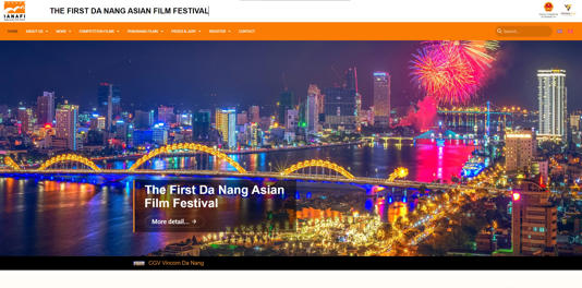 Hình ảnh trang website của Liên hoan phim Châu Á Đà Nẵng lần thứ Nhất