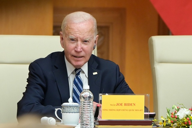 Tổng thống Joe Biden: Hai nước, doanh nghiệp hai nước cần cùng nhau củng cố, tăng cường hợp tác để tiến xa hơn trong tương lai, vì sự phồn thịnh của xã hội, lợi ích của nhân dân hai nước, vì một khu vực Ấn Độ Dương – Thái Bình Dương ổn định và phồn thịnh. Ảnh VGP/Nhật Bắc