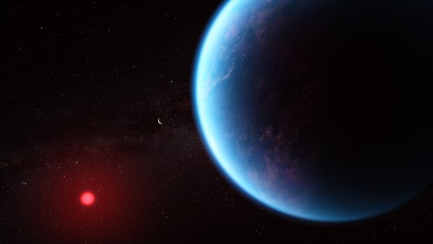 Hành tinh K2-18b có bầu khí quyển giàu hydrogen. (Ảnh minh họa: NASA)