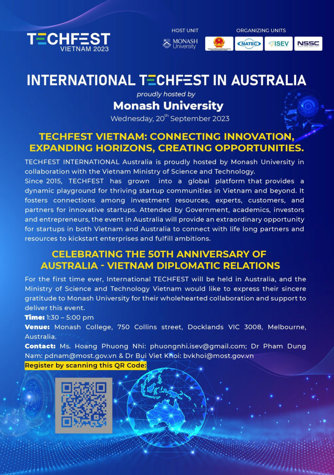 Việt Nam lần đầu tổ chức TECHFEST quốc tế tại Australia