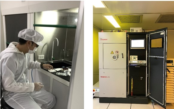 Chuẩn bị bề mặt mẫu hợp kim Ti6Al4V và thiết bị phún xạ magnetron Univex 400 tại Viện Khoa học vật liệu