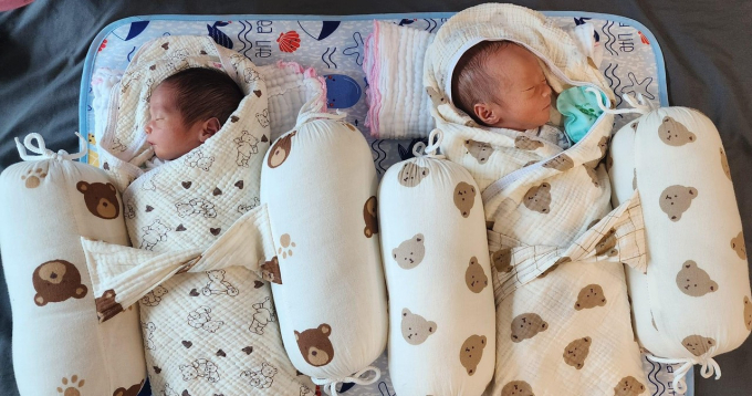 Hai em bé sinh đôi nhờ phương pháp thụ tinh ống nghiệm ( IVF)