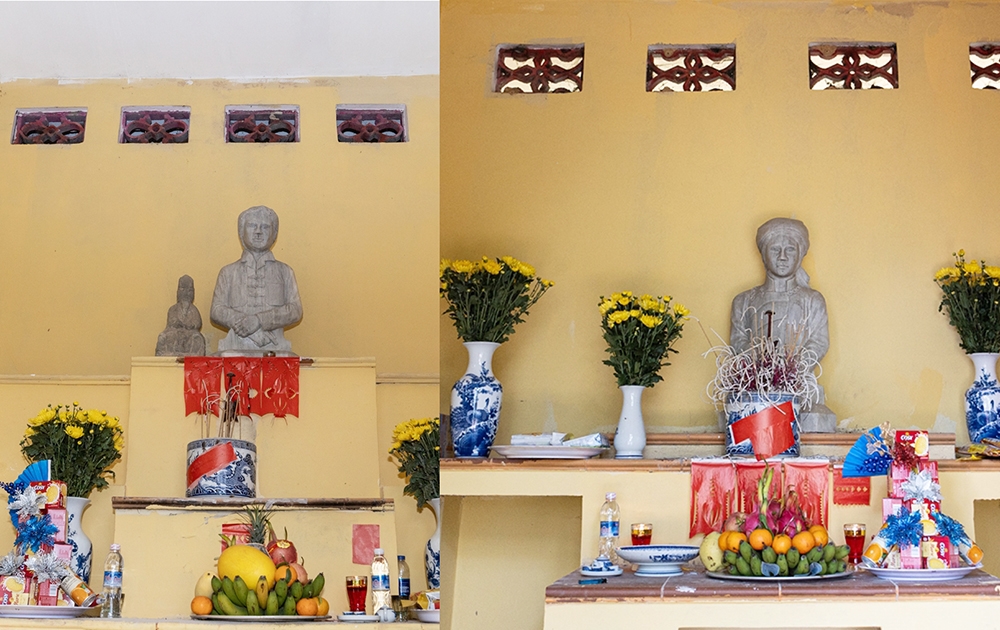Tượng thờ của chàng Ba và nàng Út được đặt tại Miếu Ông và Miếu Bà.