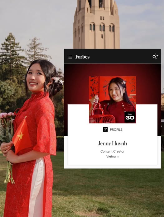 Jenny Huỳnh (Huỳnh Việt Hoàng Vy), nhà sáng tạo nội dung người Việt, được tạp chí Forbes Asia vinh danh trong danh sách 30 Under 30 Asia năm 2025, thuộc lĩnh vực Truyền thông, Tiếp thị và Nội dung số.