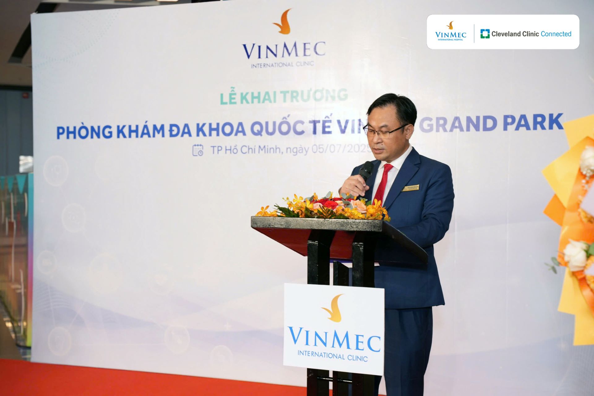 Ông Trần Hoàng Ngọc Anh - Giám đốc Bệnh viện ĐKQT Vinmec Central Park phát biểu tại sự kiện