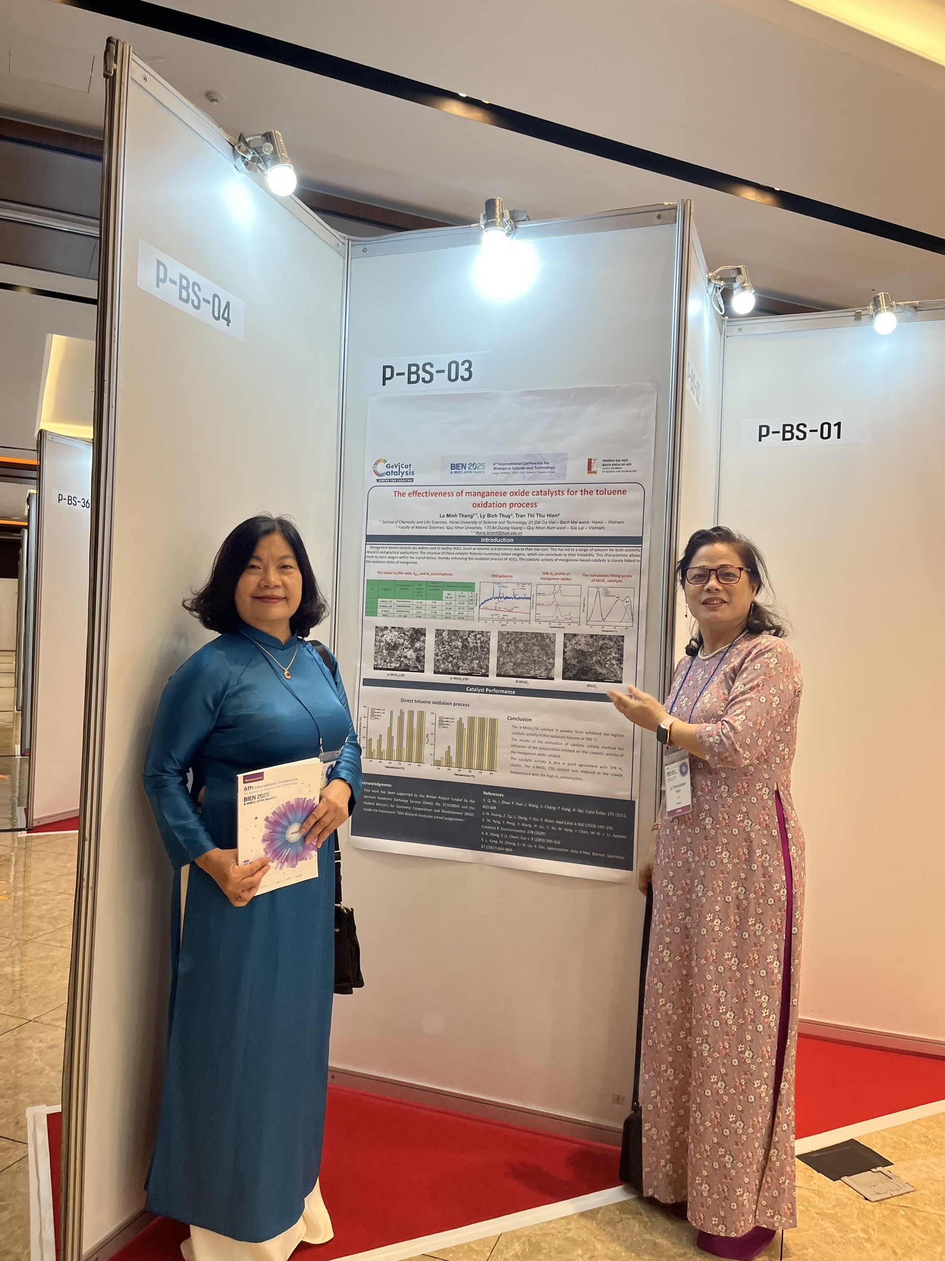 Các đại biểu đoàn Việt Nam bên Báo cáo Poster của GS.TS Lê Minh Thắng tại Hội nghị BIEN 2025