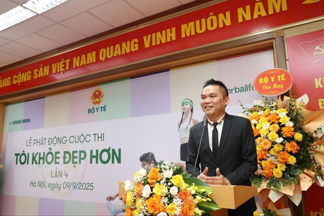 Ông Nguyễn Thành Đạt – Giám Đốc Truyền Thông Herbalife Việt Nam, Campuchia & Thái Lan phát biểu tại sự kiện