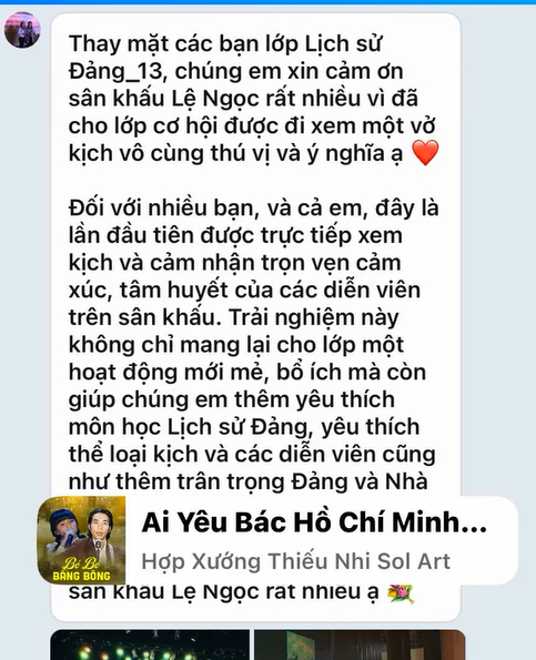 Khán giả trẻ bày tỏ cảm xúc trên trang cá nhân sau khi xem vở 