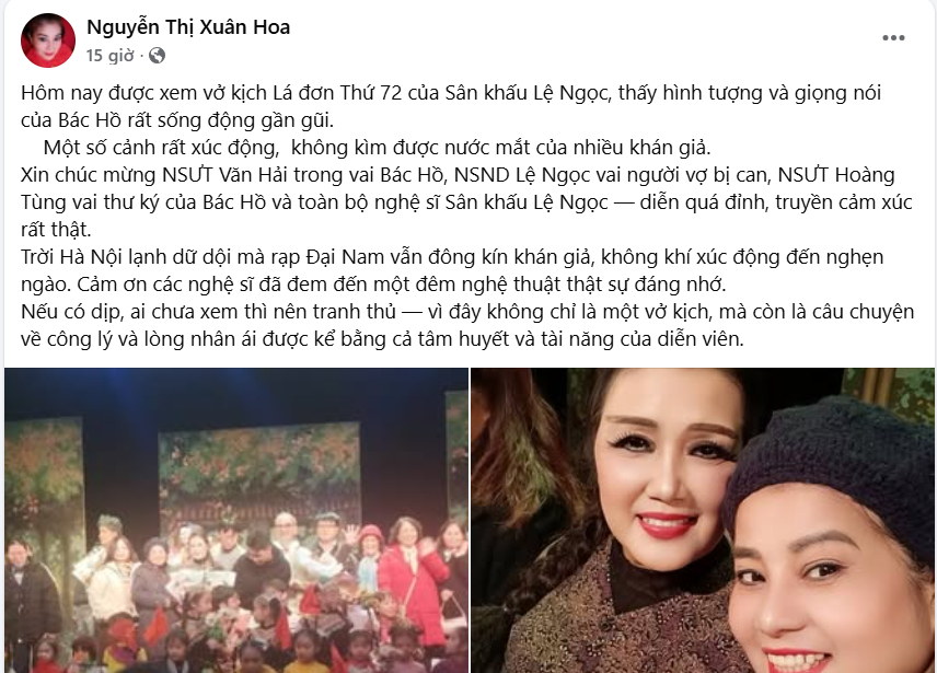 “Lá đơn thứ 72” – 371 đêm diễn thắp sáng sân khấu chính luận xã hội hóa