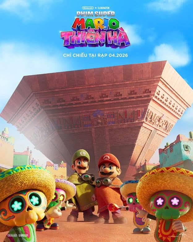 Phim Super Maria Thiên Hà phát hành sớm tại Việt Nam, lộ diện hình ảnh đầu tiên về chú khủng long Yoshi và loạt thế giới kinh điển