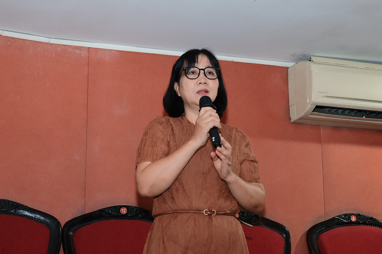 Nhà báo Chu Thị Thu Hằng, Tổng Biên tập Tạp chí Phụ nữ Mới phát biểu tại sự kiện.