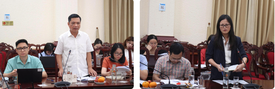  Các thành viên trao đổi tại cuộc họp.