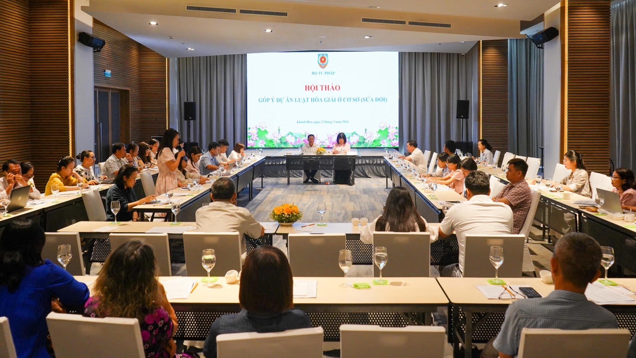 Hội thảo do Thứ trưởng Bộ Tư pháp Nguyễn Thanh Ngọc, Tổ trưởng Tổ soạn thảo dự án Luật Hòa giải ở cơ sở (sửa đổi), chủ trì.