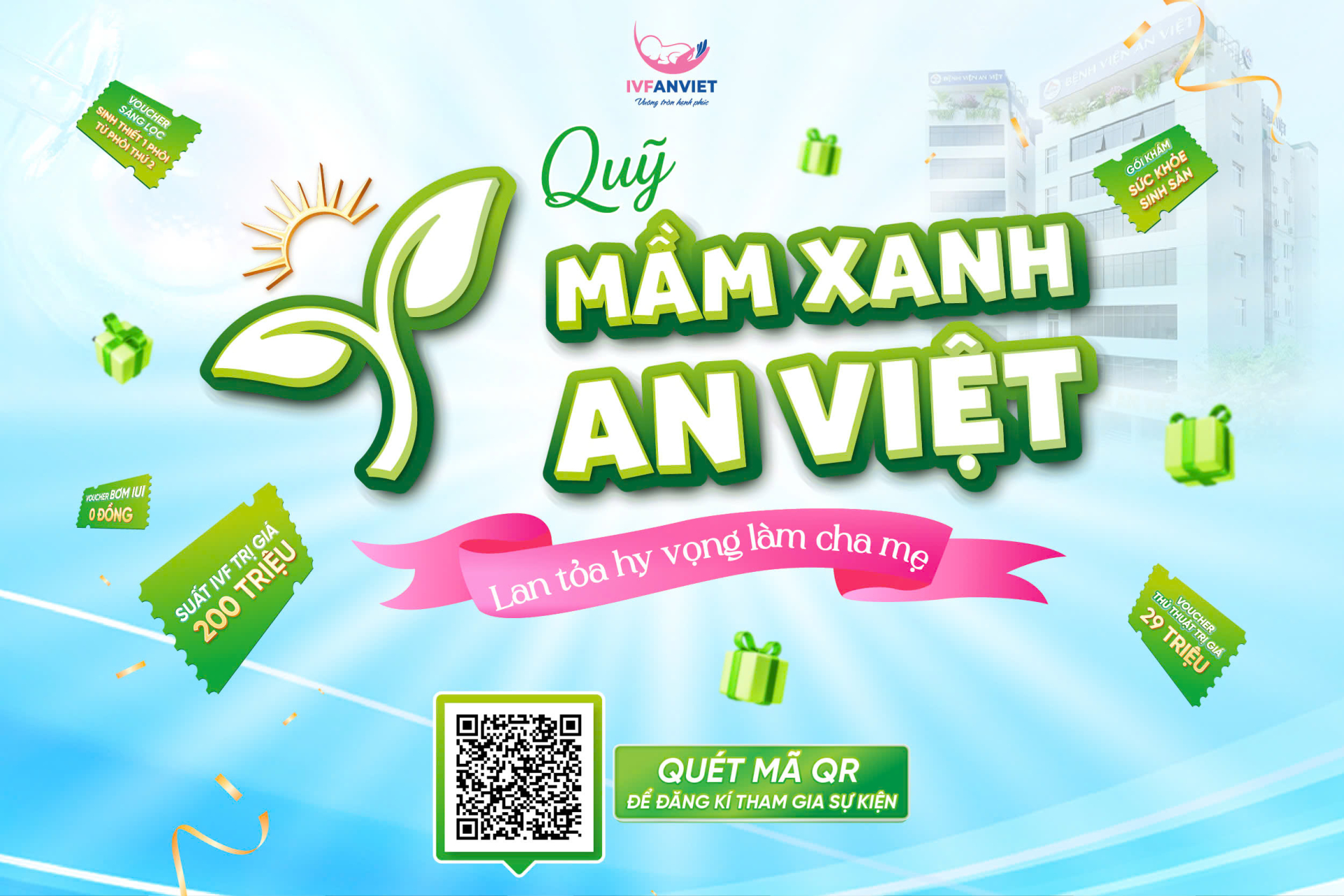 Sắp ra mắt Quỹ Mầm Xanh An Việt – Chương trình hỗ trợ IVF lên tới 200 triệu đồng