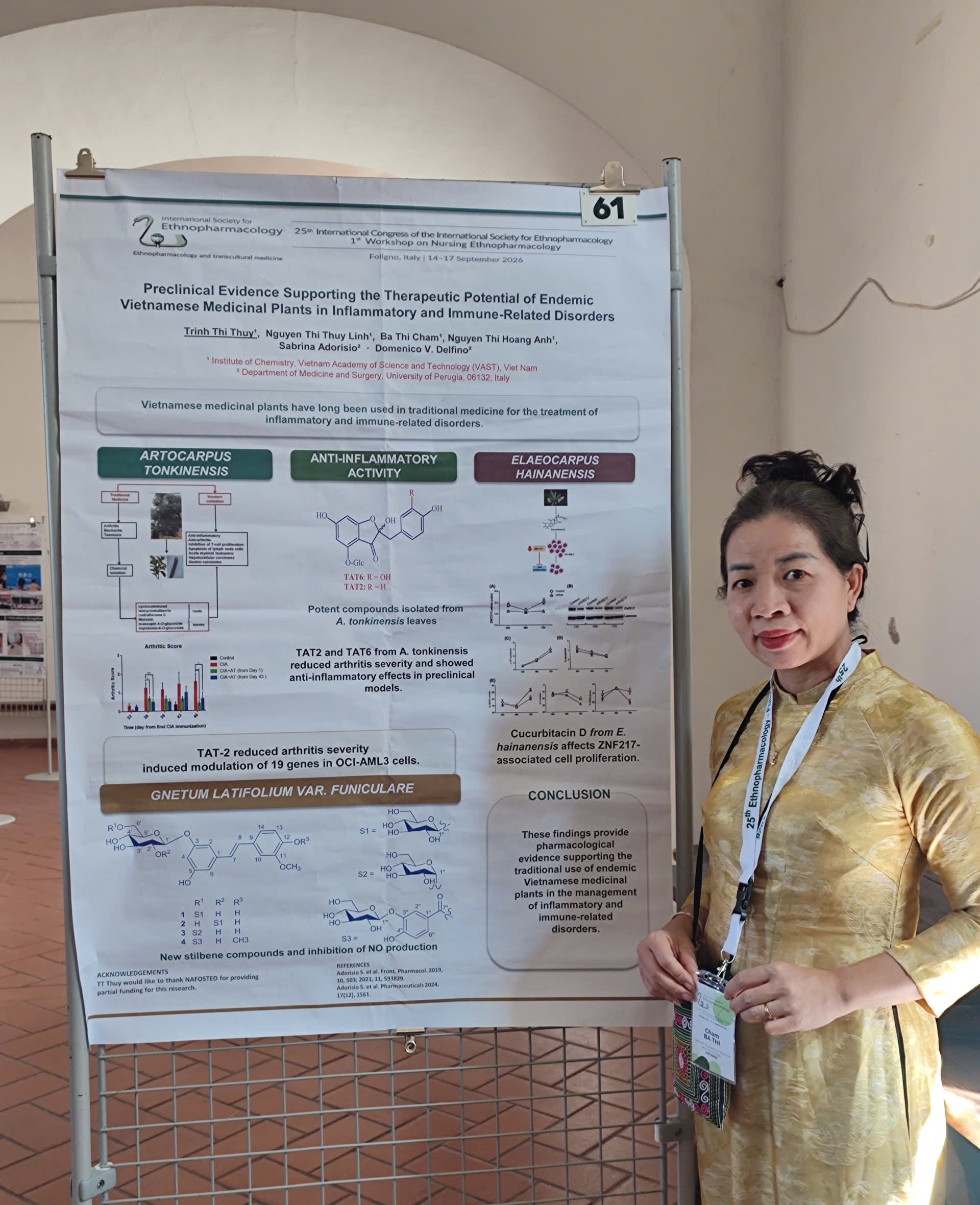 TS. Bá Thị Châm, Viện Hóa học, Viện Hàn lâm Khoa học và Công nghệ Việt Nam tại Đại hội Quốc tế lần thứ 25 của Hiệp hội Quốc tế về Dược học Dân tộc (ISE).