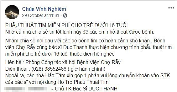 Trang Facebook giả mạo Chùa Vĩnh Nghiêm  