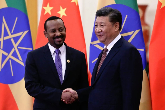 Ông Abiy Ahmed  gặp gỡ Chủ tịch nước Trung Quốc Tập Cận Bình tại Bắc Kinh năm 2018. Ảnh: Getty
