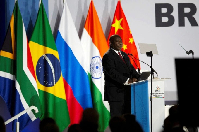 Tổng thống Nam Phi Cyril Ramaphosa phát biểu mở màn Thượng đỉnh nhóm BRICS hôm 22/8