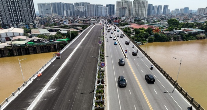 Cầu Vĩnh Tuy 2 đưa vào hoạt động sẽ giảm áp lực giao thông từ hai hướng cho cầu Vĩnh Tuy 1