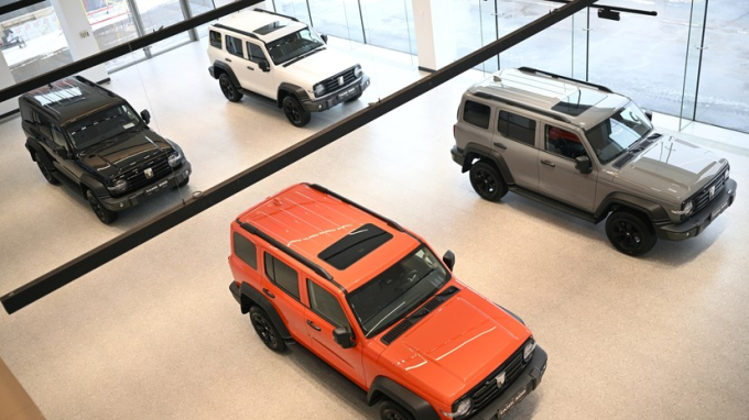 Các mẫu xe Trung Quốc tại một showroom ở Moscow. Ảnh: RT