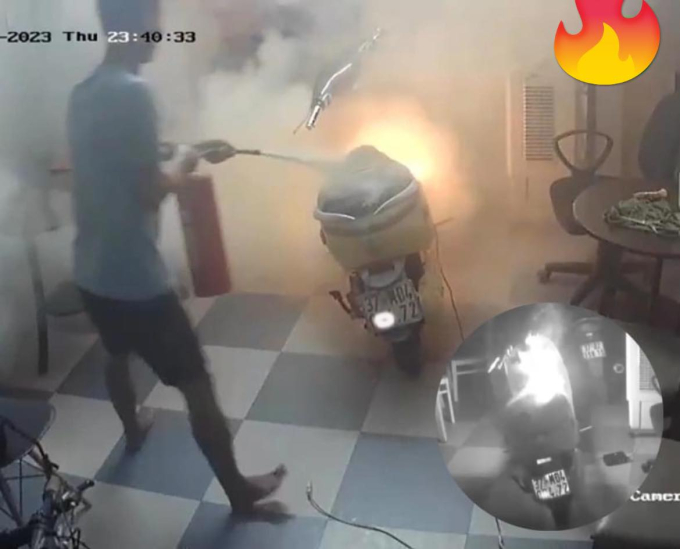 Camera vụ cháy xe điện ở Nghệ An, chủ nhà 