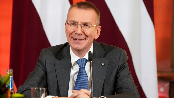 Tổng thống Latvia Edgars Rinkevics. Ảnh: AP