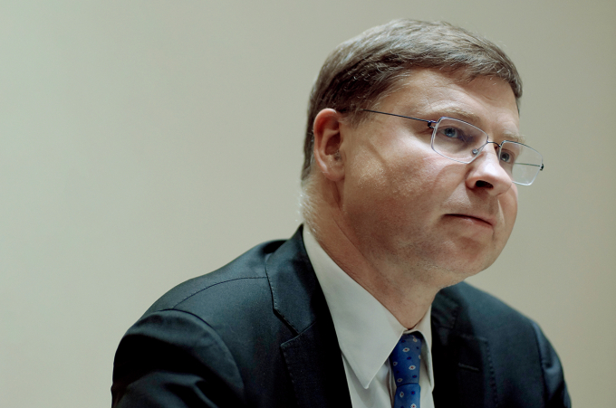 Phó Chủ tịch Điều hành kiêm Cao ủy Thương mại Ủy ban châu Âu Valdis Dombrovskis. Ảnh: Thanh Phạm