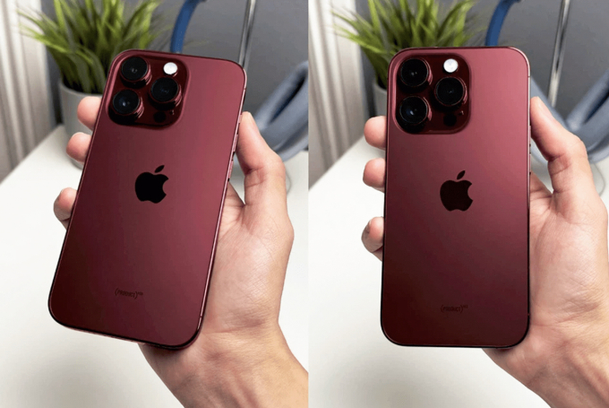 Hình ảnh phác hoạ iPhone 15 Pro Max với màu đỏ rượu vang được các nguồn tin chia sẻ thời gian qua (Ảnh: Apple Hub)