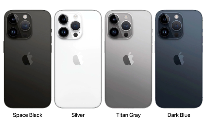Bốn phiên bản màu sắc được cho là có trên iPhone 15 Pro và 15 Pro Max. (Ảnh: PhoneArena)