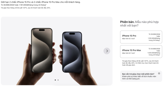 Việc Apple Store Online xuất hiện tại Việt Nam cũng đã áp mức giá trần cho iPhone 15 Series, qua đó giúp bình ổn được mức giá iPhone mới, hạn chế việc chênh lệch giá giữa các đại lý ủy quyền để người dùng mua được sản phẩm với mức giá tốt sớm nhất.