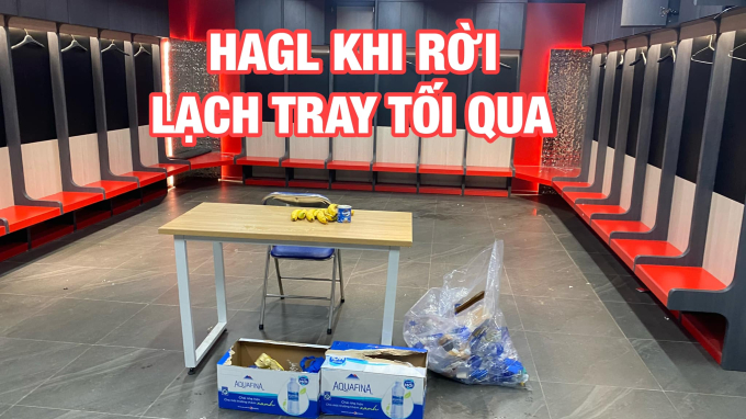 Căn phòng mà cầu thủ HAGL đã sử dụng sau khi ra về (Ảnh: Hữu Dũng)