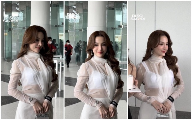 Chiếc đầm trắng cất công sang Singapore mua khiến Huyền Baby đẹp bất chấp cam thường, đứng cùng giàn sao khủng cũng không hề lép vế