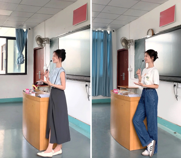 Một cô giáo dạy môn GDCD tại trường tiểu học ở tỉnh Phúc Kiến (Trung Quốc) từng gây bão vì loạt outfit đi dạy đơn giản nhưng không kém phần ấn tượng