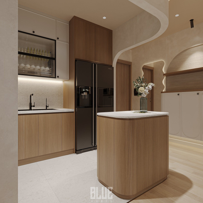 Bản thiết kế 3D của căn hộ 80m2 chị Loan mua tặng bố mẹ.