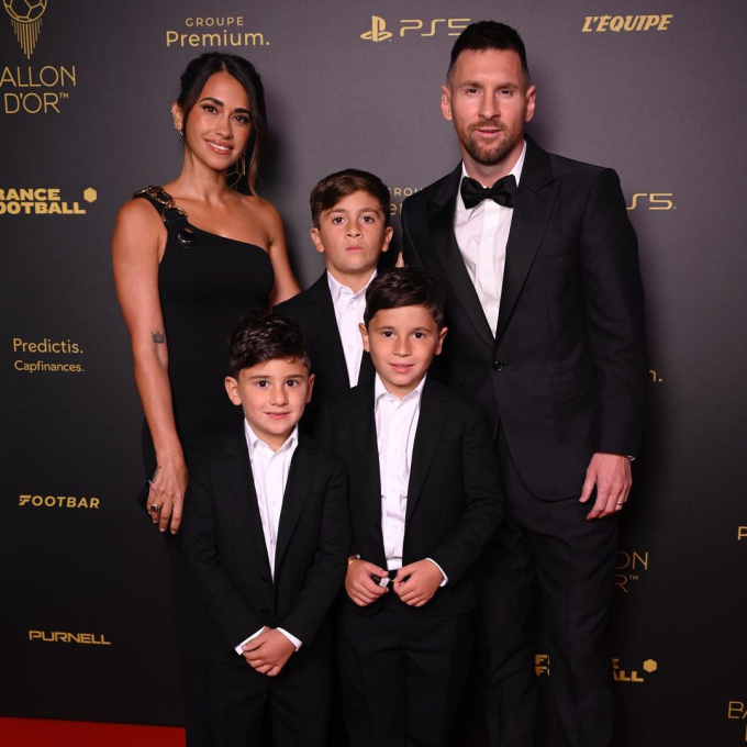 Gia đình của Messi tại buổi lễ trao giải Quả bóng vàng 2023