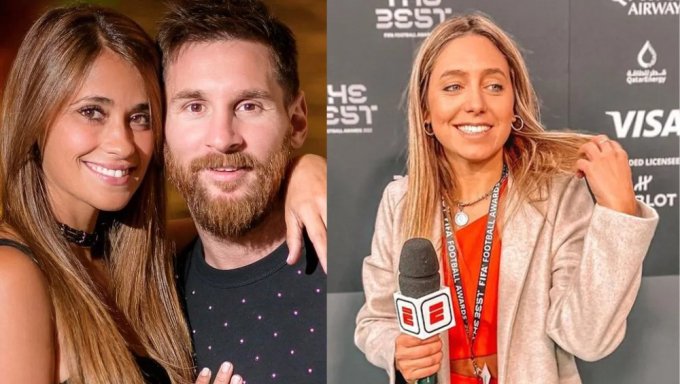 Vợ chồng Messi và nữ phóng viên Sofia Martinez