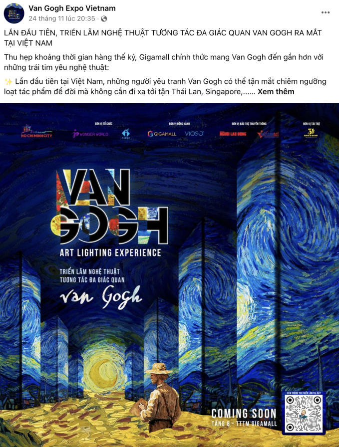 Xôn xao trước thông tin triển lãm Van Gogh nổi tiếng về đến Việt Nam, thực hư ra sao?