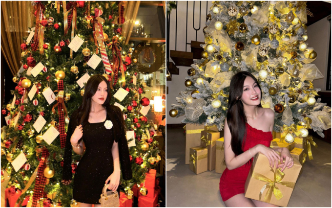 Tăng Mỹ Hàn - bạn gái HIEUTHUHAI có loạt khoảnh khắc cực xinh mùa Giáng sinh năm nay. (Ảnh: @kjmbae)