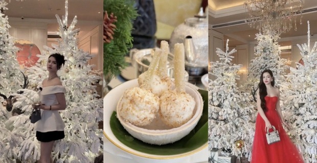Khách sạn 5 sao thu hút rất nhiều người đến check-in Noel với những cây thông đẹp mắt (Nguồn: @silingofficial, @quan_hongpham, @huyenluong_estella)