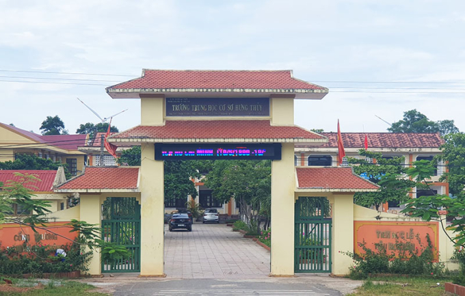 Trường THCS Hưng Thủy (Quảng Bình) nơi xảy ra vụ việc đáng thương này