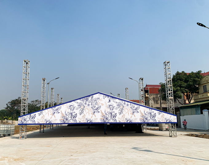 Khu vực dựng rạp ngay trước nhà Quang Hải 