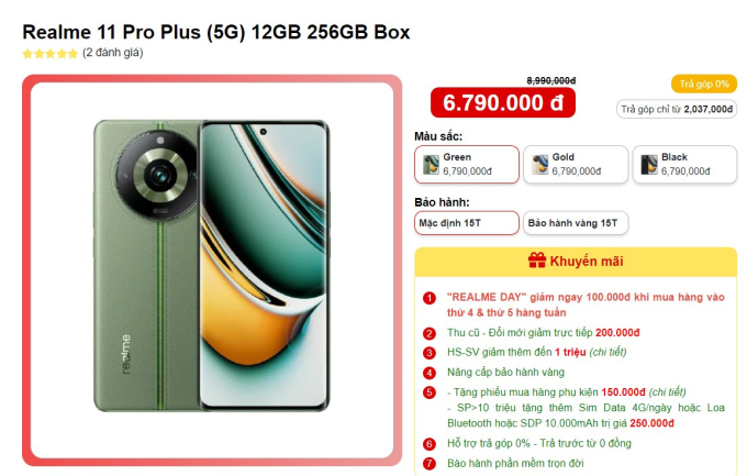   Realme 11 Pro Plus 5G có mức giá bóc seal chưa đến 7  triệu đồng, đây là mức giảm lên đến hơn 50% khi ra mắt  