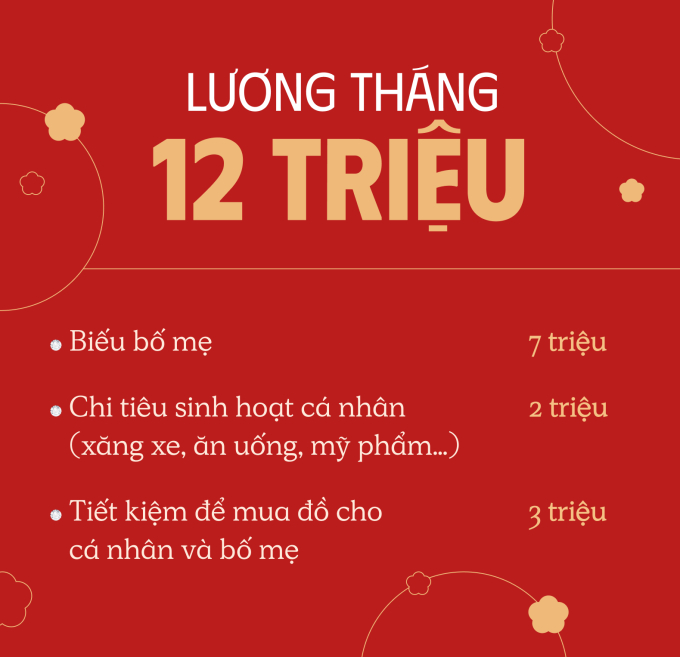 Bảng phân bổ thu nhập hàng tháng của N.S