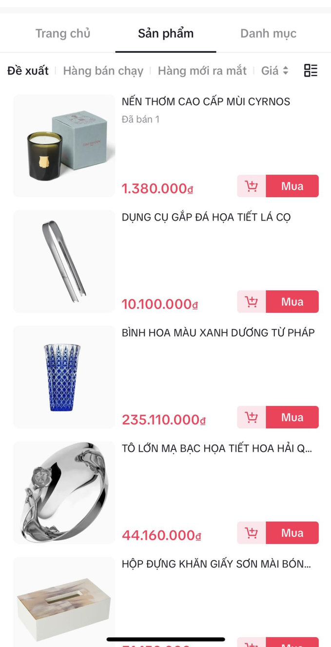 Gian hàng trên TikTok Shop của Thái Công.