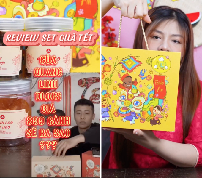 Review set quà Tết 399k của Quang Linh Vlogs: Các món có đặc trưng riêng, được TikToker dành lời khen đặc biệt 