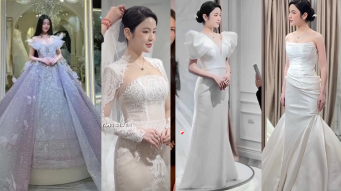 Chu Thanh Huyền khoe những bộ váy cưới đã thử 