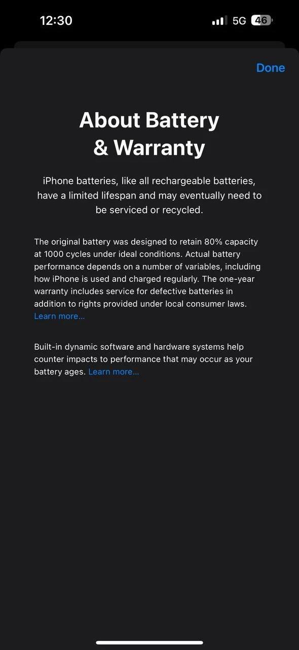 Thông báo hiển thị tình trạng pin trên iPhone 15 chạy iOS 17.4 beta 4