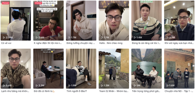   Các clip trên TikTok của Ninh - Dương cũng luôn hút triệu view sau vài giờ đăng tải, các livestream của 2 người dù phát muộn cũng có rất nhiều mắt xem. Một buổi livestream “sương sương” của “sếp” Ninh cũng có thể có 55 ngàn người theo dõi.  